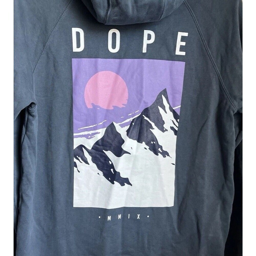 Dope Common Peak 22 Men's M Hoodie Mountain Range Graphic - Picture 7 of 8
